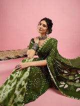 KcPc New Arrival Creap Silk Bandhani Style With Causal Wear Saree APL