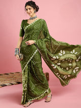 KcPc New Arrival Creap Silk Bandhani Style With Causal Wear Saree APL