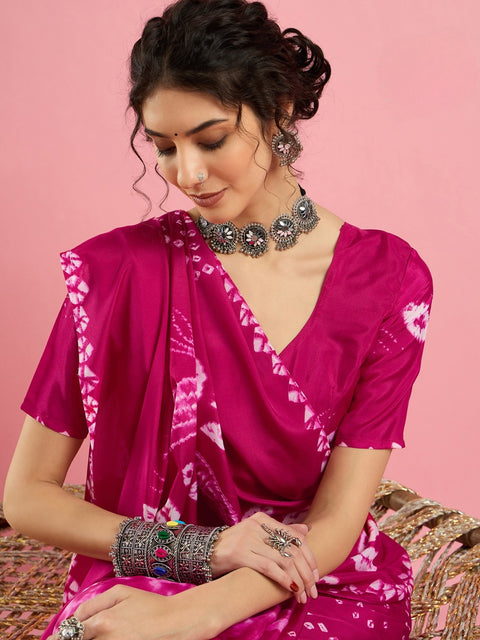KcPc New Creap Silk Bandhani Style With Causal Wear Saree APL