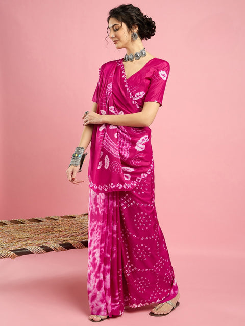 KcPc New Creap Silk Bandhani Style With Causal Wear Saree APL