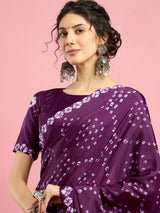 KcPc New Creap Silk Bandhani Style With CauselWear Saree APL