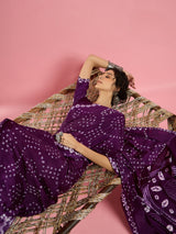 KcPc New Creap Silk Bandhani Style With CauselWear Saree APL