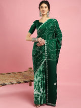 KcPc New Launch Creap Silk Bandhani Style With CauselWear Saree APL
