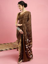 KcPc Latest New Creap Silk Bandhani Style With CauselWear Saree APL