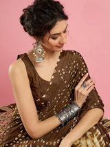 KcPc Latest New Creap Silk Bandhani Style With CauselWear Saree APL