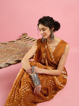 KcPc New Spiceal Creap Silk Bandhani Style With CauselWear Saree APL