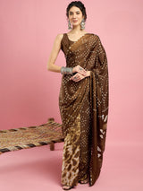 KcPc Latest New Creap Silk Bandhani Style With CauselWear Saree APL