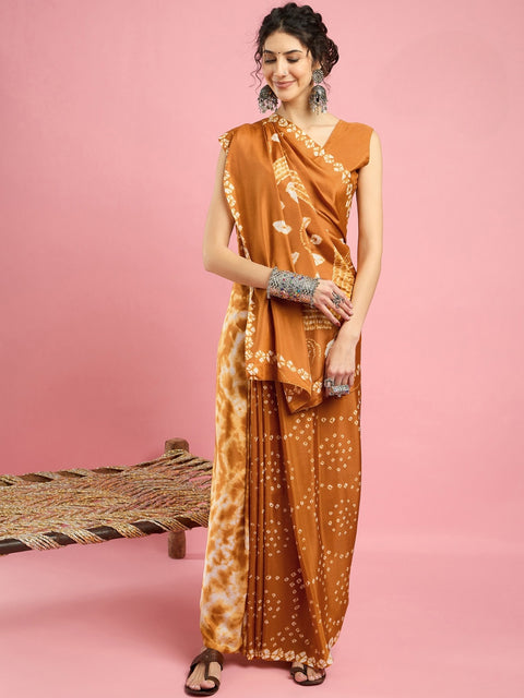 KcPc New Spiceal Creap Silk Bandhani Style With CauselWear Saree APL