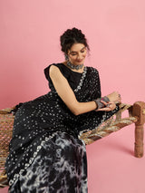 KcPc New Latest Creap Silk Bandhani Style With CauselWear Saree APL