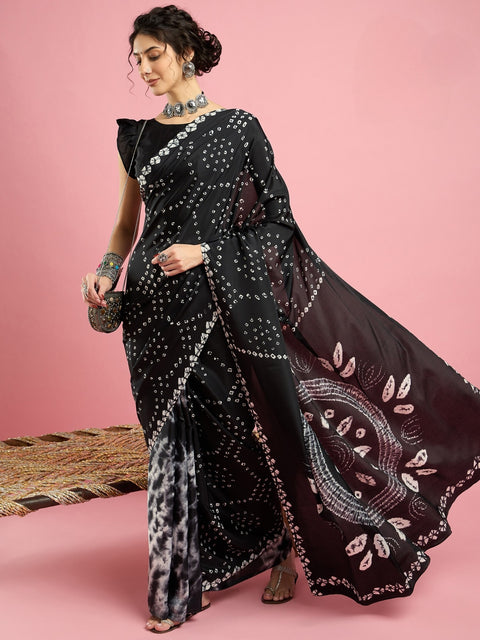 KcPc New Latest Creap Silk Bandhani Style With CauselWear Saree APL