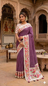 KcPc Traditional Banarasi Style Soft Tussar Silk Saree With Blouse VJT