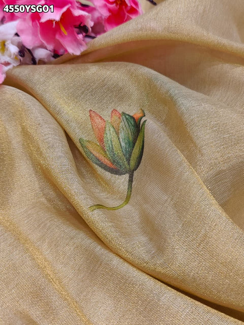 KcPc Elegant Tissue Silk Sarees with Traditional Tari Work  GAN