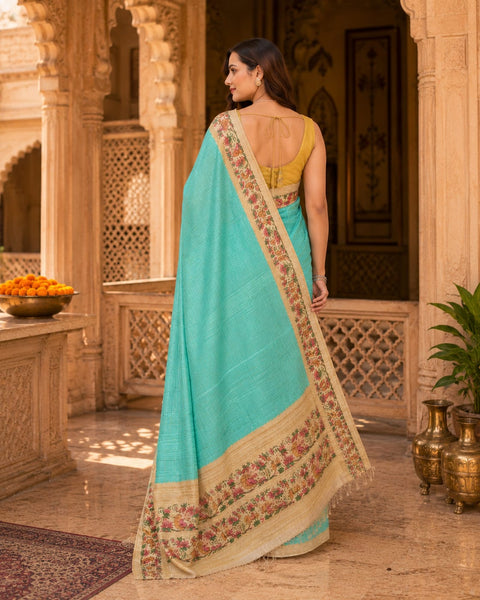 KcPc Premium Printed Saree with Beautiful Zari Weaving Detailing VJT