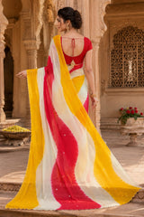 KcPc New Premium Faag Style Saree with Rich Cutdana Work and Ethnic Elegance SHCR