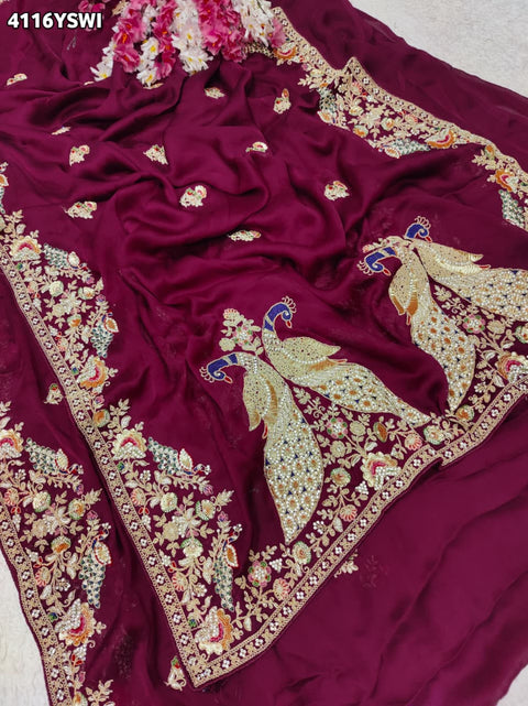 KcPc Premium Gaji Silk Sarees Crafted with Heavy Embroidery Work  RB
