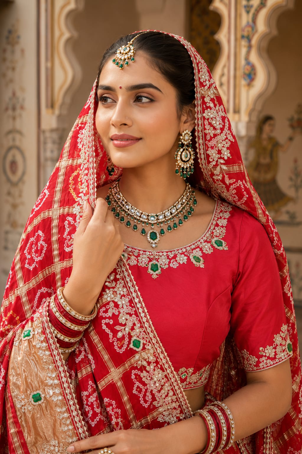 KcPc Gaji Silk Bandhani Lehenga with Gota Patti Work BTU