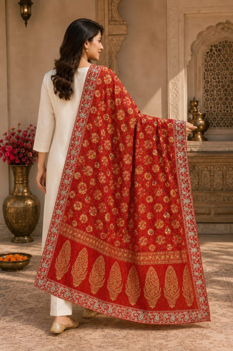 KcPc Khaddi Georgette Meenakari Style Wth Embroidery Work Dupatta