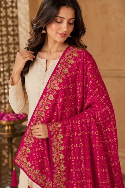 KcPc Premium Ethnic Khaddi Georgette Banarasi Style Dupatta