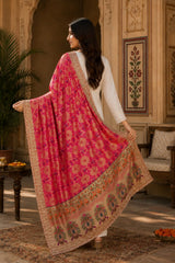 KcPc New Khaddi Georgette Embroidery Heavy Border Work DupattaTUF