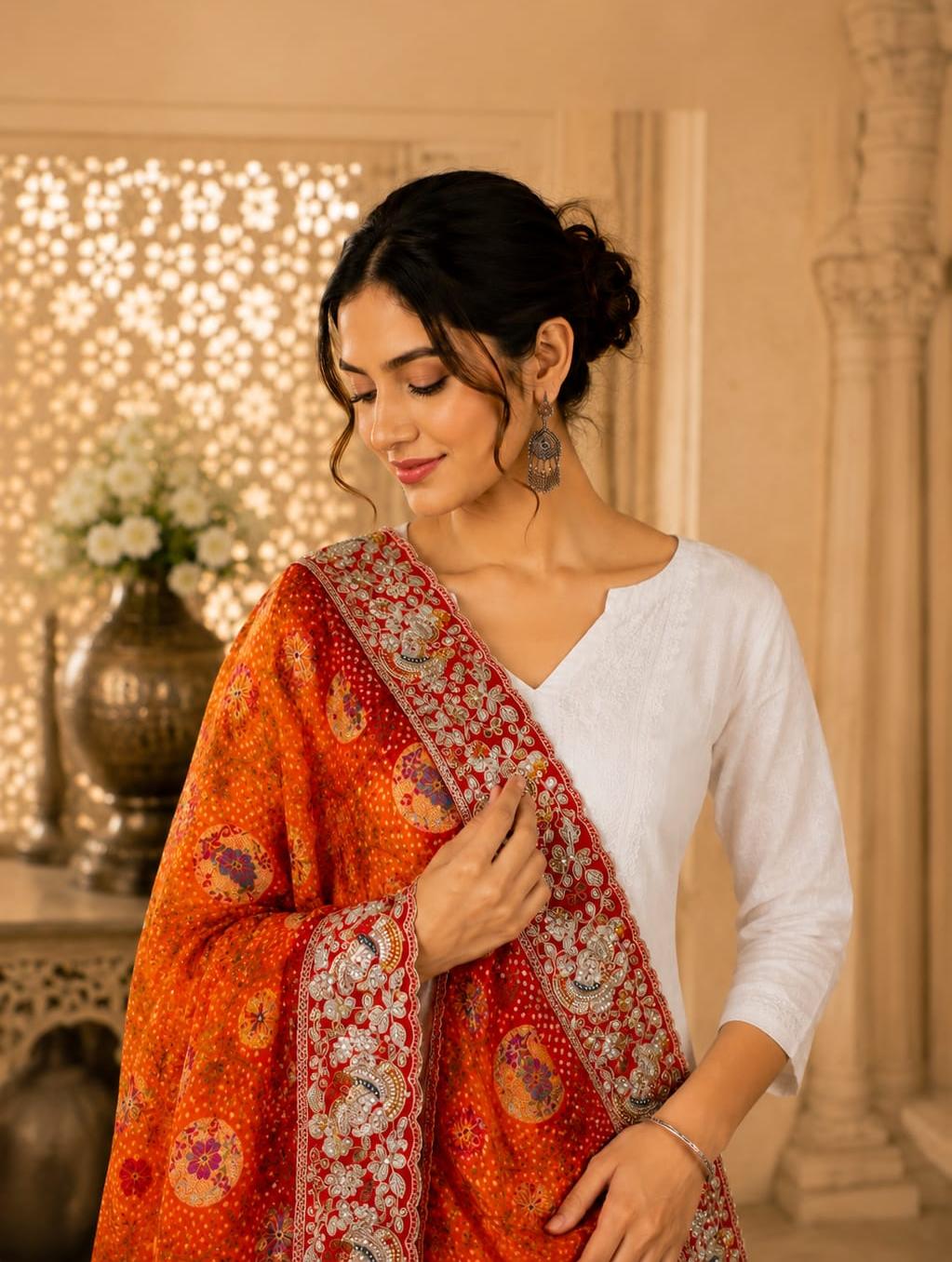 KcPc New Khaddi Georgette Meenakari Style Wth Embroidery Work DupattaTUF