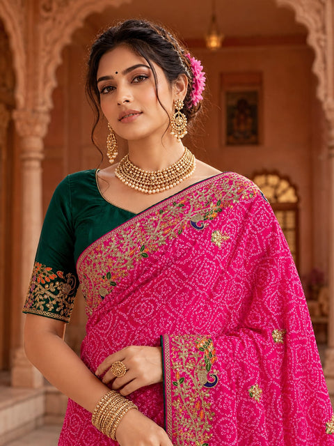 KcPc Luxury Georgette Bandhani Saree Collection    KDN
