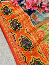 KcPc Beautiful Designer Saree with Stylish Mirror Embellishment WorkASH