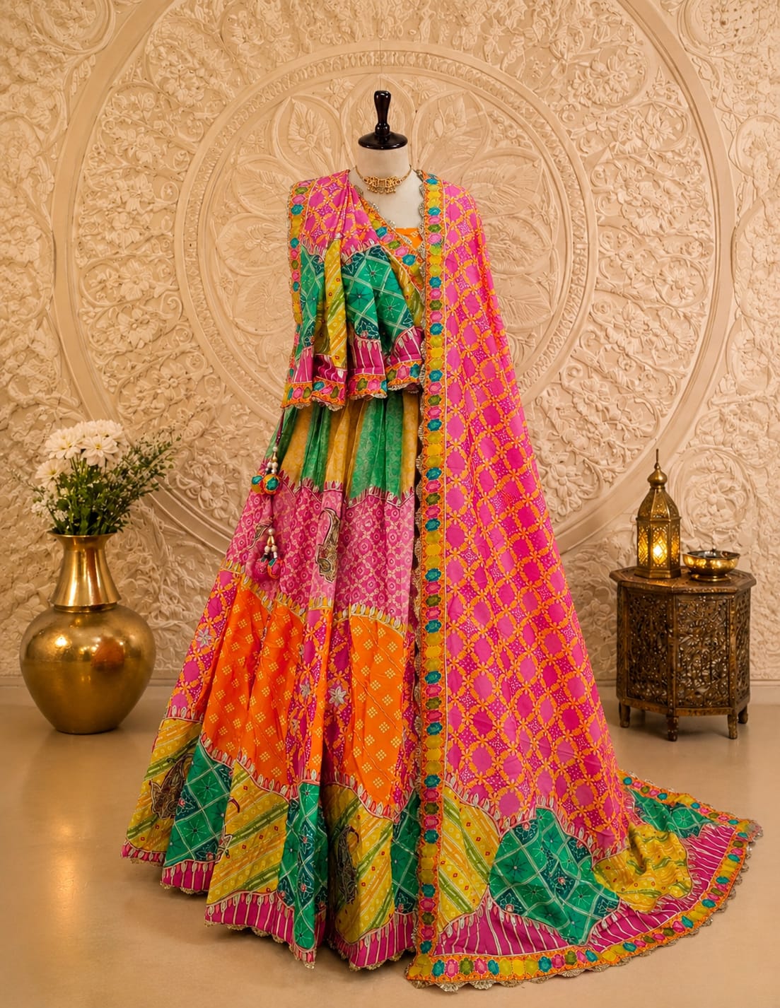 KcPc Crepe Silk Lehengas Featuring Stylish Prints and Beautiful Cutdana DetailingBHUTA