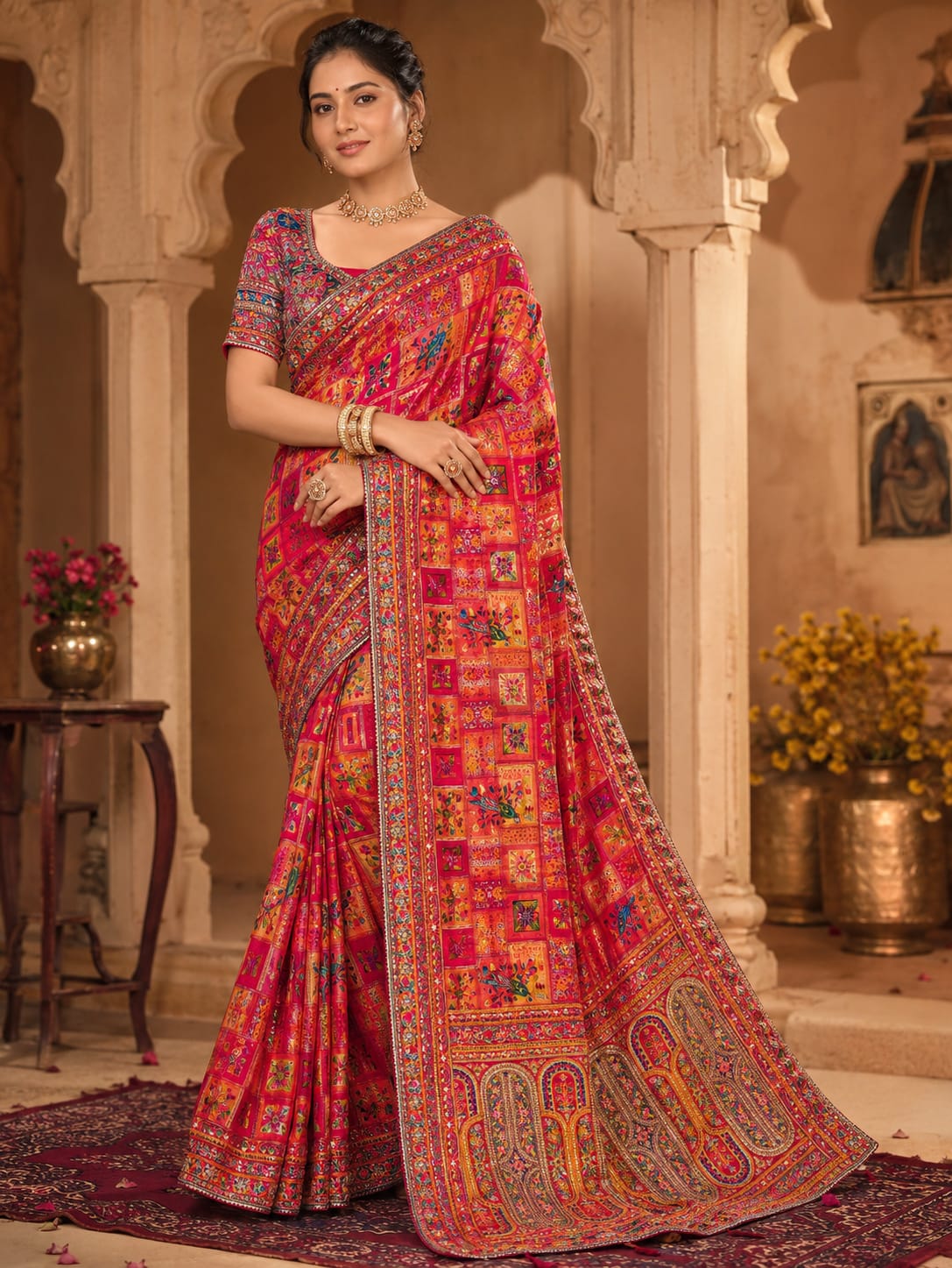 KcPc Luxury Banarasi Designer Saree with Heavy Embroidery WorkRB