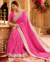 KcPc Elegant Chinon Silk Leheriya Saree Collection NPR