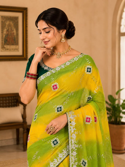 KcPc New Premium Chiffon Saree with Graceful Ethnic Style and Elegant Detailing