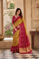KcPc Traditional Printed Style Gaji Silk Saree SAM