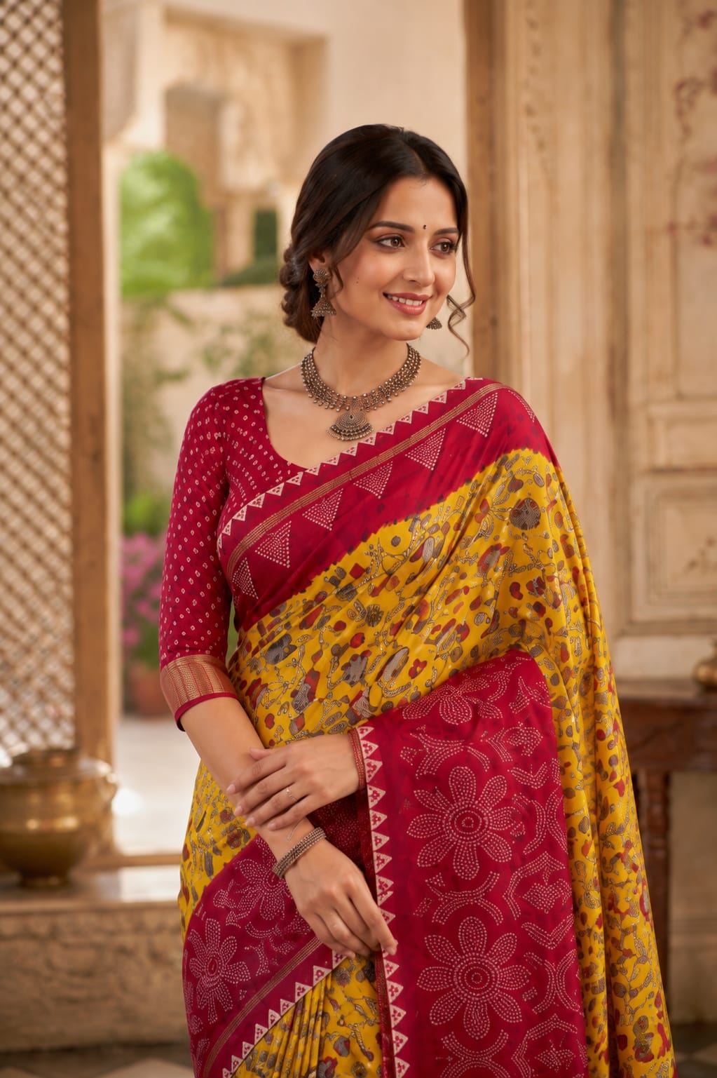 KcPc Traditional Printed Style Gaji Silk Saree SAM
