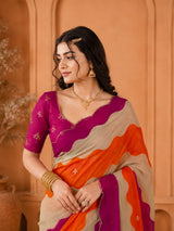 KcPc Premium Chiffon Saree with Cutdana WorkSHCR