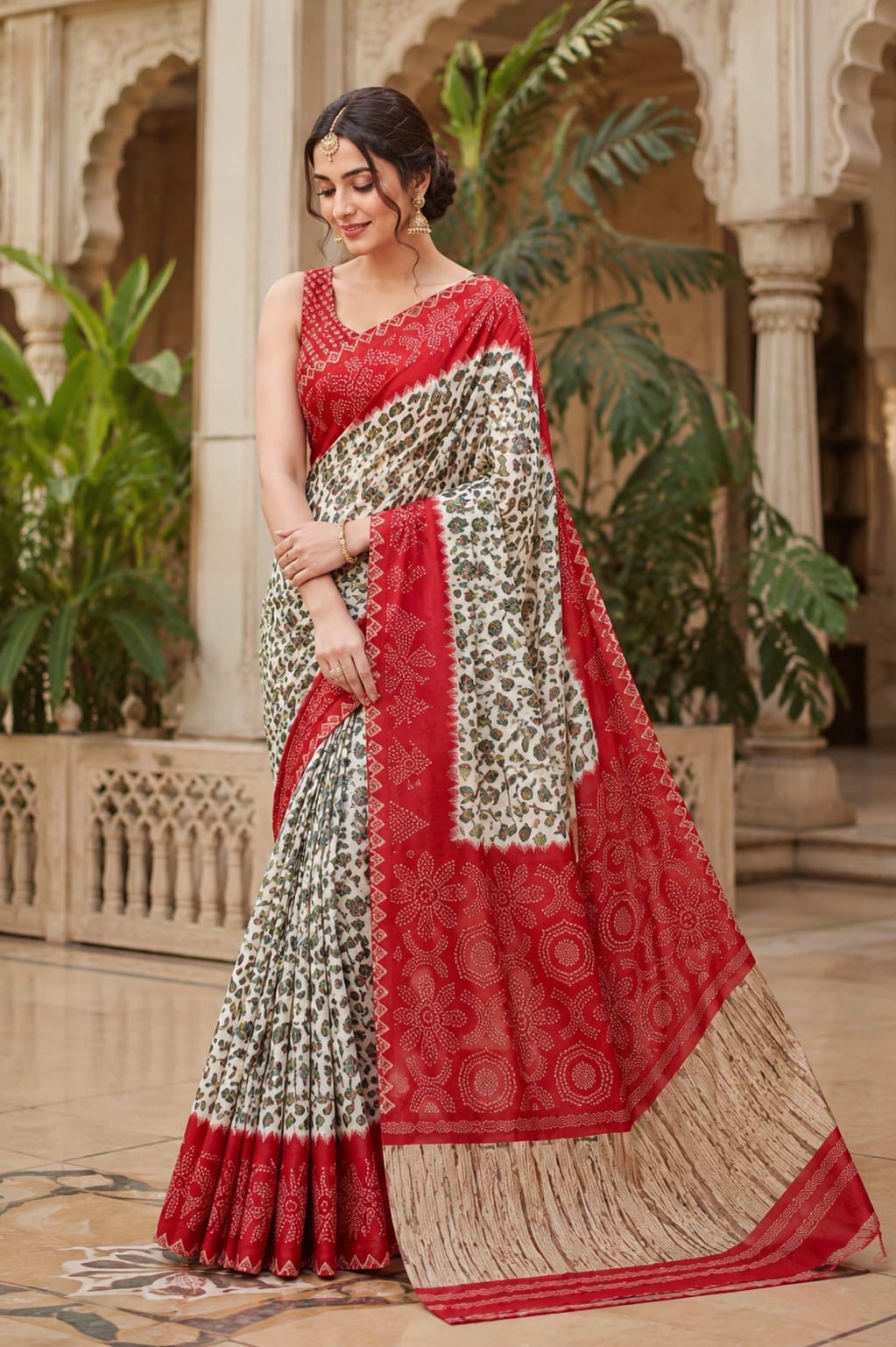 KcPc Royal Printed Style Gaji Silk SareeSAM