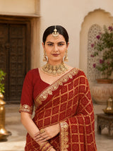 KcPc New Beautiful Bandhani Style Saree with Premium Gotapatti Detailing