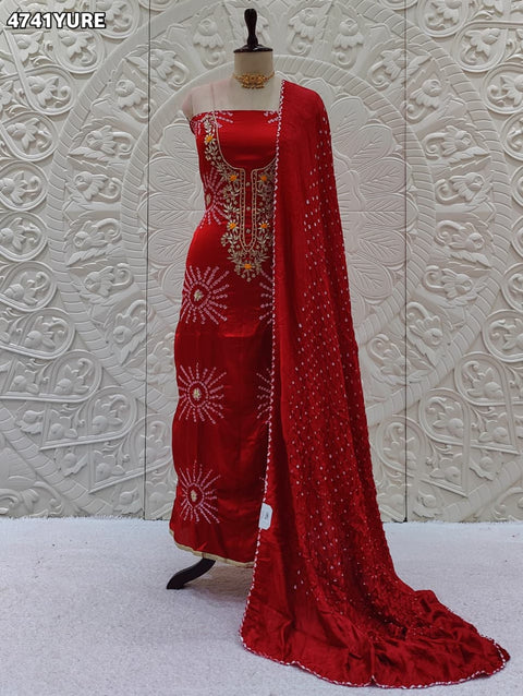 KcPc Luxury Modal Silk Bandhani Suit with Gotapatti Embroidery  JITEN