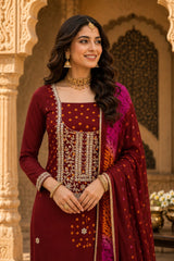 KcPc Designer Modal Silk Bandhani Suit Set with Gotapatti WorkJITEN