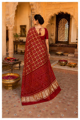 KcPc Premium Bandhani Style Semi Gaji Silk SareeMSC