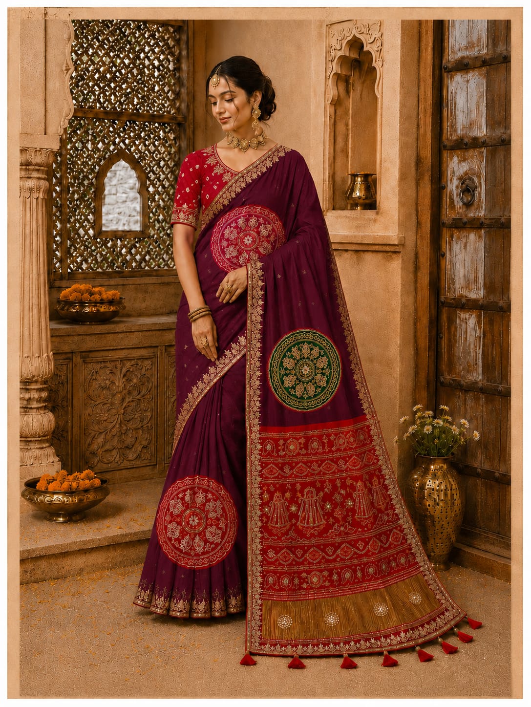KcPcRoyal Gaji Silk Saree with Gota Patti WorkAMT