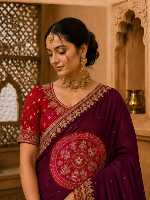 KcPc  Royal Gaji Silk Saree with Gota Patti Work  AMT