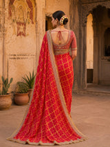KcPc Royal Bandhani Style Georgette Saree for Celebrations BAL
