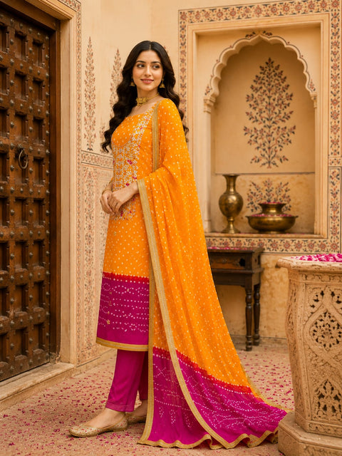 KcPc New  Designer Bandhani Suit Sets for Festive Wear   KML