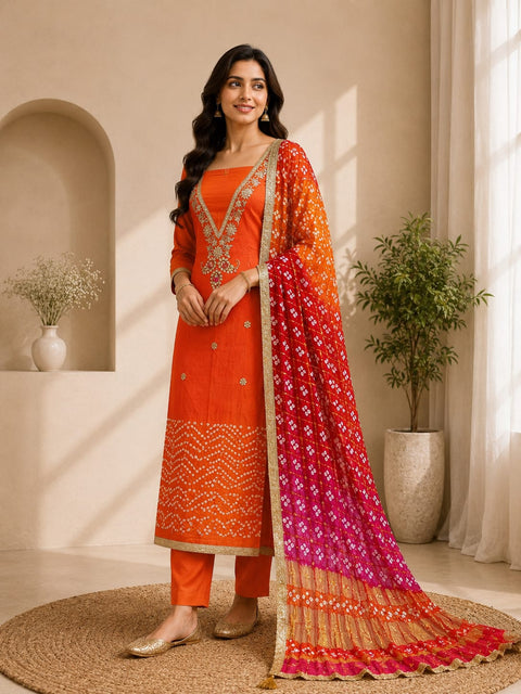 KcPc Premium Bandhani & Gotapatti Work Suit Collection    KML