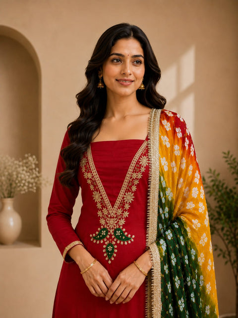 KcPc Traditional Elegance in Modal Silk Suit Collection    KML