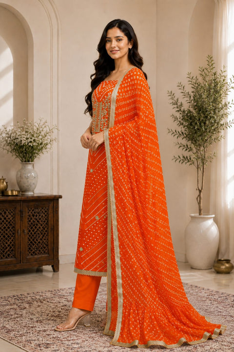 KcPc Royal Modal Silk Bandhani Suit Sets   KML