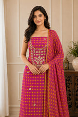 KcPc Traditional Bandhani Salwar Suits with Gotapatti WorkKML