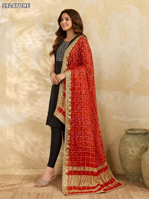 KcPc Classic Bandhani Design Art Silk Dupatta SACR