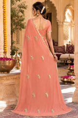 KcPc New Beautiful Chiffon Saree with Rich Gota Work and Royal Appeal