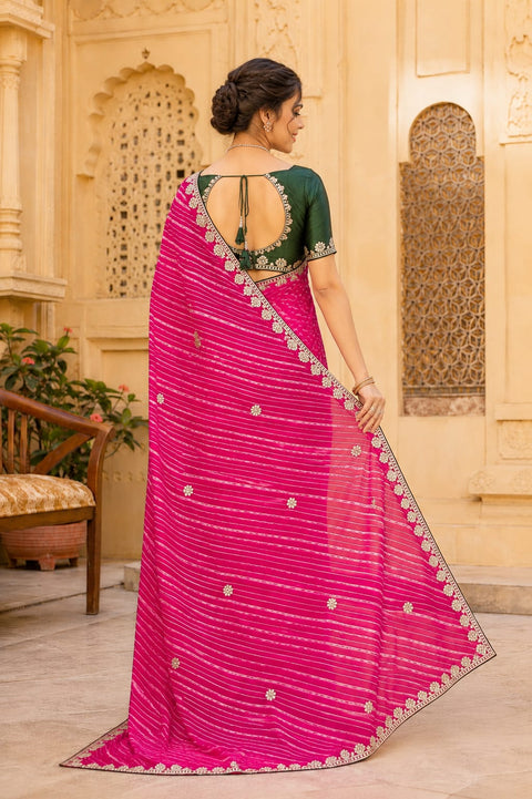 KcPc Beautiful Leheriya Style Georgette Sarees  PDM