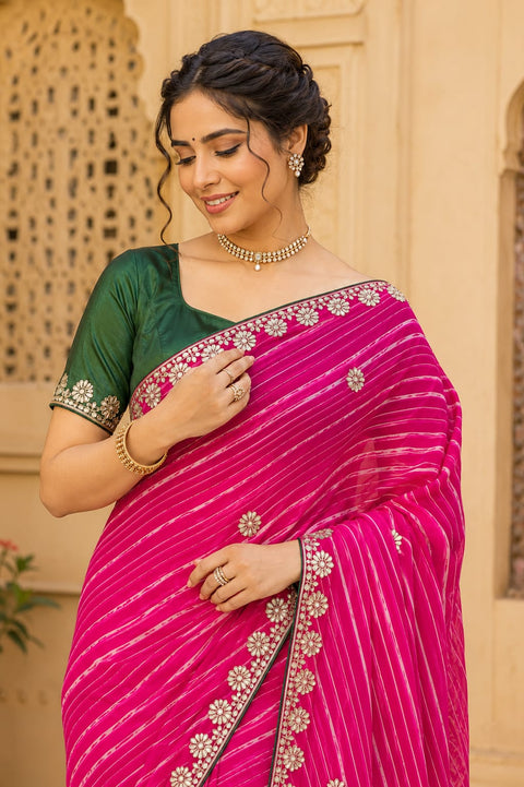 KcPc Beautiful Leheriya Style Georgette Sarees  PDM